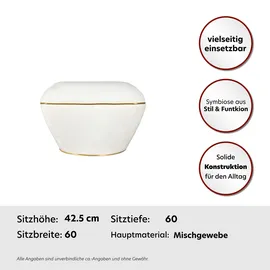 Kayoom Hocker Revena 100 elfenbein gold),