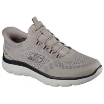 SKECHERS Slip-On Sneaker SKECHERS "SUMMITS", Herren, Gr. 46, taupe, schwarz, Textil, Schuhe, Freizeitschuh, Schnürschuh mit Memory Foam
