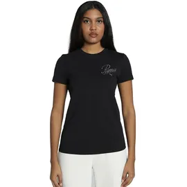 Puma Ess Script Kurzarm-T-Shirt Black XS