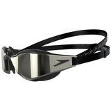 Speedo Fastskin Hyper Elite Mirror Schwimmbrille für Unisex Erwachsene, Schwarz/Oxidgrau/Chrom, One Size,