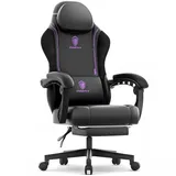 Dowinx Gaming-Stuhl Ergonomischer Gaming Sessel, Racing Gamer Stuhl mit Lendenwirbelstütze, PC-Stuhl Verbreiterte Rückenlehne lila