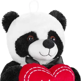 Brubaker Panda Plüschbär mit Herz Rot - I Love You - 25 cm - Pandabär Kuscheltier - Teddybär Plüschteddy Schmusetier - Stofftier Schwarz Weiß