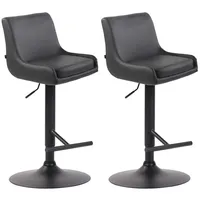 CLP 2er Set Barhocker Club Kunstleder grau
