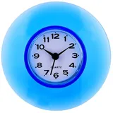 Nikou Dusche Wanduhr, Badezimmeruhr mit Saugnapf, Runde Mini wasserdichte Uhr Cute Badezimmer Kinderzimmer Zeitwerkzeug für Badezimmer, Küche, Wohnzimmer, Schlafzimmer (Blau)