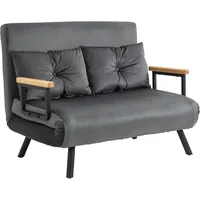 Homcom Schlafsofa mit Sitzkissen grau 102L x 73B x 81H cm