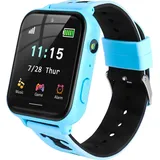 Smart Watch für Kinder mit Musik Player Schrittzähler Mathematik Spiele SOS Anruf Kamera Alarm Recorder Rechner MP3 für Geburtstagsgeschenk Kind... - Blau