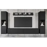 INOSIGN Wohnwand »PARIS, Vitrine Türanschlag links/rechts wechselbar« Komplett-Set, 4 Stk. tlg., schwarz