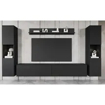 INOSIGN Wohnwand »PARIS, Vitrine Türanschlag links/rechts wechselbar« Komplett-Set, 4 Stk. tlg., schwarz