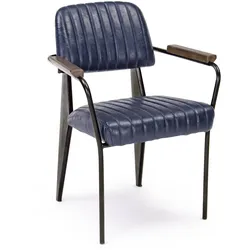 Stuhl Nelly mit Armlehne, Blau