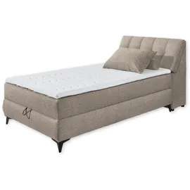 ed exciting design Boxbett / Polsterbett 120 x 200 cm mit Bettkasten und Stauraum im Kopfteil