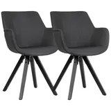 KADIMA DESIGN Esszimmerstuhl Design | Stoff, Armlehnen, Gleiter in Schwarz | Gr.: onesize