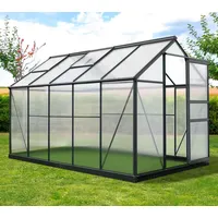 Westmann Aluminium Gewächshaus Flora 610 Anthrazit 312x192x201 cm