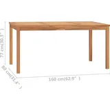 vidaXL Garten-Esstisch Beistelltisch 160 x 80 x 77 cm Braun