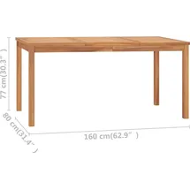 vidaXL Garten-Esstisch Beistelltisch 160 x 80 x 77 cm Braun