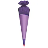 ROTH Stoffbezug für Schultüte mit Satinschleife lila 70cm,
