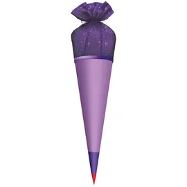 ROTH Stoffbezug für Schultüte mit Satinschleife lila 70cm,