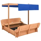 vidaXL Sandkasten mit Dach Tannenholz 112x112x112 cm