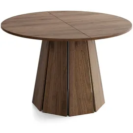 WFL GROUP Runder Ausziehtisch 100-140 x 76 cm Dunkelbraun