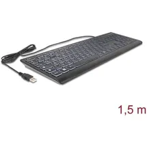 DeLock 12170, Tastatur Universal USB QWERTZ, Deutsch Schwarz