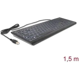 DeLock 12170, Tastatur Universal USB QWERTZ, Deutsch Schwarz