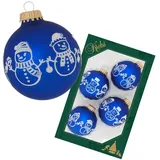 Krebs Glas Lauscha Weihnachtsbaumkugel mit Banddeko 4er-Set 7cm