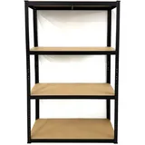 Quick Star Lagerregal Stahl 90x40x180cm schwarz 4 MDF Böden 175kg pro Boden