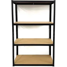 Quick Star Lagerregal Stahl 90x40x180cm schwarz 4 MDF Böden 175kg pro Boden