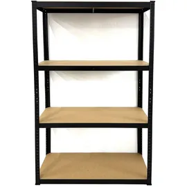 Quick Star Lagerregal Stahl 90x40x180cm schwarz 4 MDF Böden 175kg pro Boden