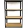 Quick Star Lagerregal Stahl 90x40x180cm schwarz 4 MDF Böden 175kg pro Boden