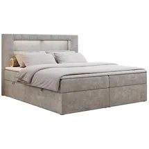 MKS Boxbett, GOLD-5 Led, 160/200 Beige Struktur - H3