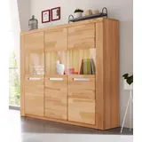 Home Affaire Highboard »Kolding«, Breite 140 cm mit 3 Glastüren, beige