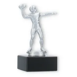 Pokal Metallfigur American Football silbermetallic auf schwarzem Marmorsockel 13,6cm