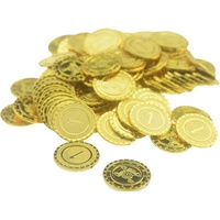 Ahagut Piraten Goldmünzen 100 Stück Piratenschatz Goldmünzen Deko Kindergeburtstag Geschenk Piratenparty Dekoration Goldtaler Kinder Spielzeug für Grabung und Schatzsuche