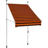 vidaXL Einziehbare Markise Handbetrieben 100 cm Orange und Braun