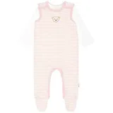 Steiff Unisex Baby Set Strampler mit Fuss + T-Shirt Langarm Kleinkind-Schlafanzüge, Silver PINK, 62 - 62