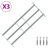 vidaXL Sicherheitsgitter für Fenster mit 3 Querstangen 3 pcs Silber