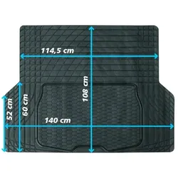 Kofferraummatte,Gummimatte 140 x 108 cm universal zuschneidbar Kofferraumschutz