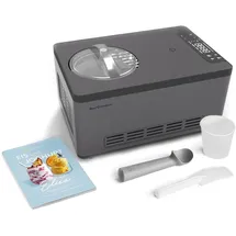 Springlane Eismaschine & Joghurtbereiter Elisa 2,0 L mit selbstkühlendem Kompressor 220 W, aus Edelstahl mit Kühl- und Heizfunktion, inkl. Rezeptheft (Elisa Anthrazit)