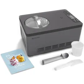 Springlane Eismaschine & Joghurtbereiter Elisa 2,0 L mit selbstkühlendem Kompressor 220 W, aus Edelstahl mit Kühl- und Heizfunktion, inkl. Rezeptheft (Elisa Anthrazit)