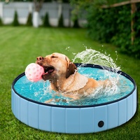 Hundepool für Hunde und Katzen Schwimmbad, Swimmingpool Hund Planschbecken Hundebadewanne, Faltbarer Pool für Hund Katze 80cm/120cm/160cm rutschfest Tragbar Hunde Pool XL 160x30cm