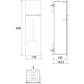 EMCO Asis Pure Hochschrank 60 x 17 cm Schwarz Matt MDF