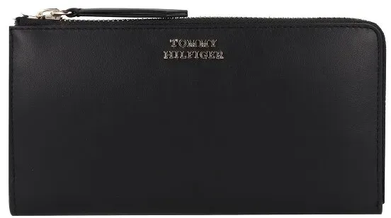 Tommy Hilfiger Hilfiger Leather Geldbörse Leder 19 cm black