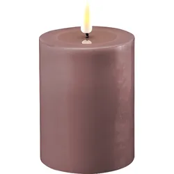Deluxe Homeart LED Stumpenkerze Real Flame lila, Ø7,5 x H10cm, lila