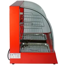MONSTER SHOP KuKoo Aufsatzvitrine Heiße Theke Warmhaltevitrine Vitrine Warmhaltetheke Warmhaltevitrine Heißtheke Wärmevitrine Speisevitrine Rot 60cm 1200W - Rot