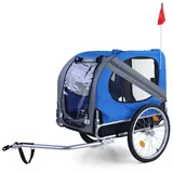 RAMROXX Hundeanhänger klappbar grau/blau