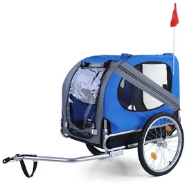 RAMROXX Hundeanhänger klappbar grau/blau