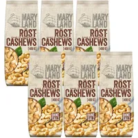 Maryland Röst-Cashews 400g im 6er Pack – Knackige Cashewkerne schonend ganz ohne Öl geröstet – Einzigartiges Aroma aus eigener Röstung in Deutschland (6 x 400g)