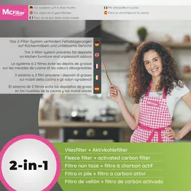 McFilter | Fettfilter universal 57 x 47cm, Aktivkohle Filter für Abzugshaube Dunstabzug, Dunstfilter