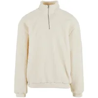 URBAN CLASSICS Oversized Teddy Halbzippullover White Sand XL