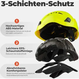 Tacklife Helm HSE06S mit gefütterten Schaumstoffpolstern für Bergsteigen, BAU, Gartenarbeit, Schweißabsorption und Wärmeableitung
